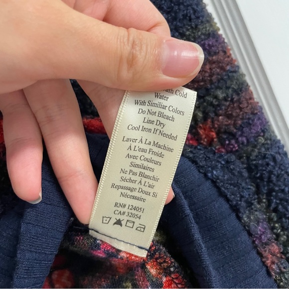 Anthropologie Porridge Red/Blue Prynne Sherpa Pullover Sweater Medium - Picture 5 of 7